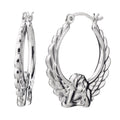 925 STERLING SILVER BACK TO BACK ANGLE HOOP EARRINGS F25714