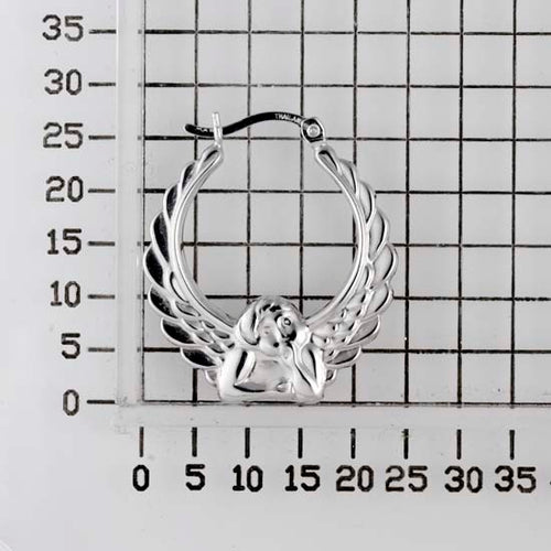 925 STERLING SILVER BACK TO BACK ANGLE HOOP EARRINGS F25714