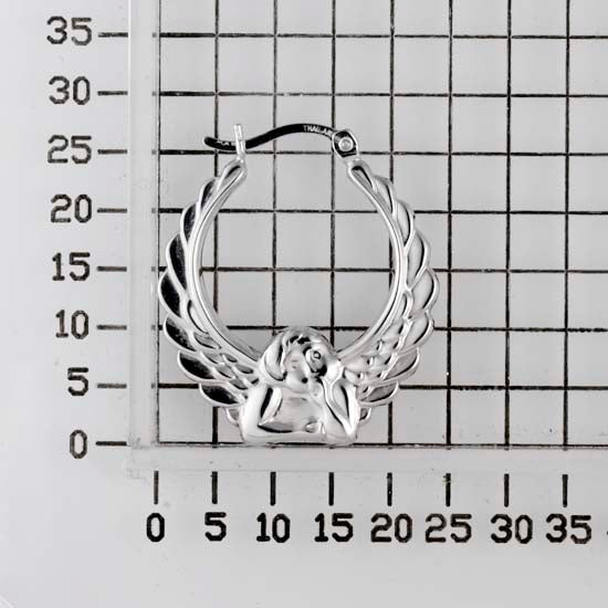 925 STERLING SILVER BACK TO BACK ANGLE HOOP EARRINGS F25714