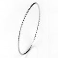 925 STERLING SILVER CLASSIC SINGLE DIAMOND CUT ALL ROUND SLIP ON BANGLE F26511