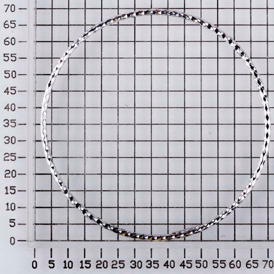 925 STERLING SILVER CLASSIC SINGLE DIAMOND CUT ALL ROUND SLIP ON BANGLE