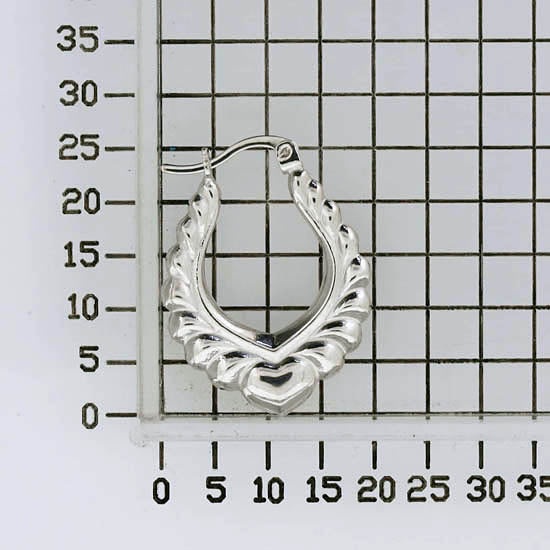 925 STERLING SILVER BACK TO BACK ANCIENT PATTERN HOOP EARRINGS F28587