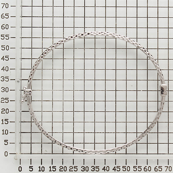 925 STERLING SILVER CLASS THIN DIAMOND CUT HINGED BANGLE F29615