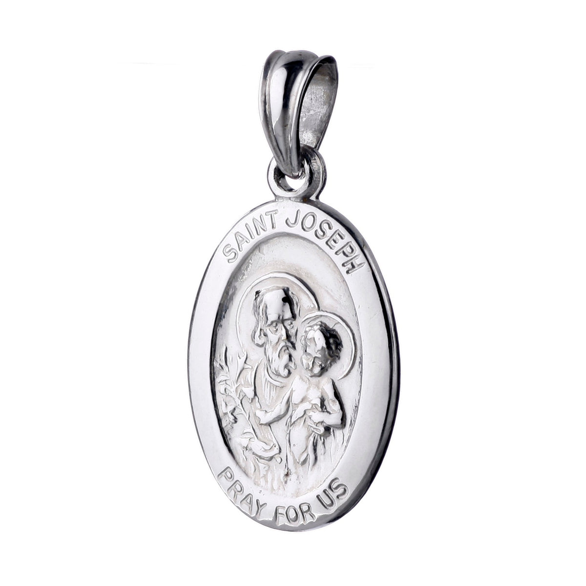 925 STERLING SILVER 15.0 MM. SAINT JOSEPH OVAL PENDANT F36150