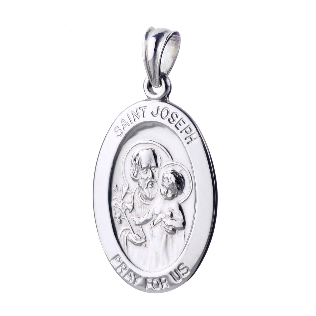 925 STERLING SILVER 20.0MM. SAINT JOSEPH OVAL PENDANT F36152
