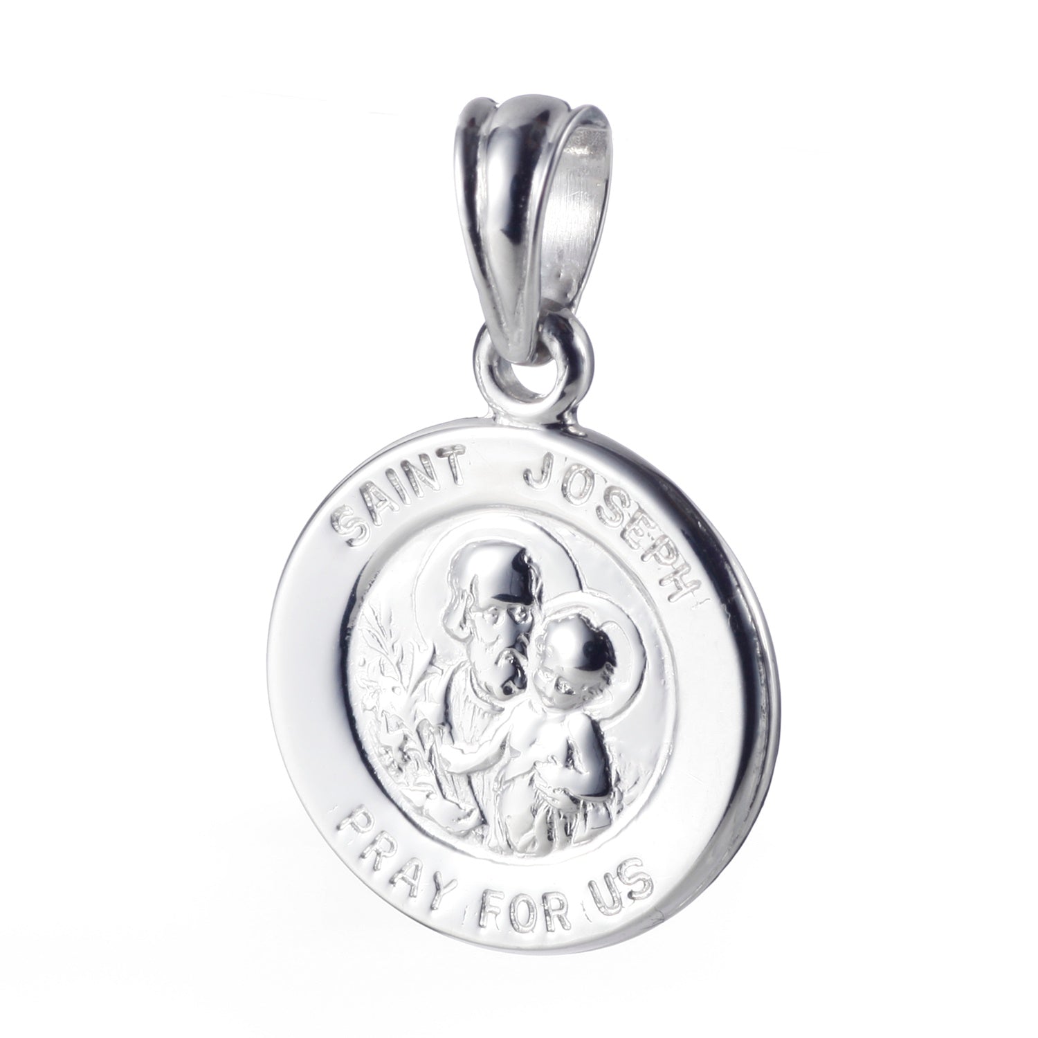 925 STERLING SILVER 12.0 MM SAINT JOSEPH PENDANT F36302