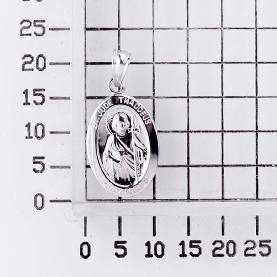 925 STERLING SILVER 15.0 MM. OVAL SAINT JUDE THADDEUS PENDANT F36306