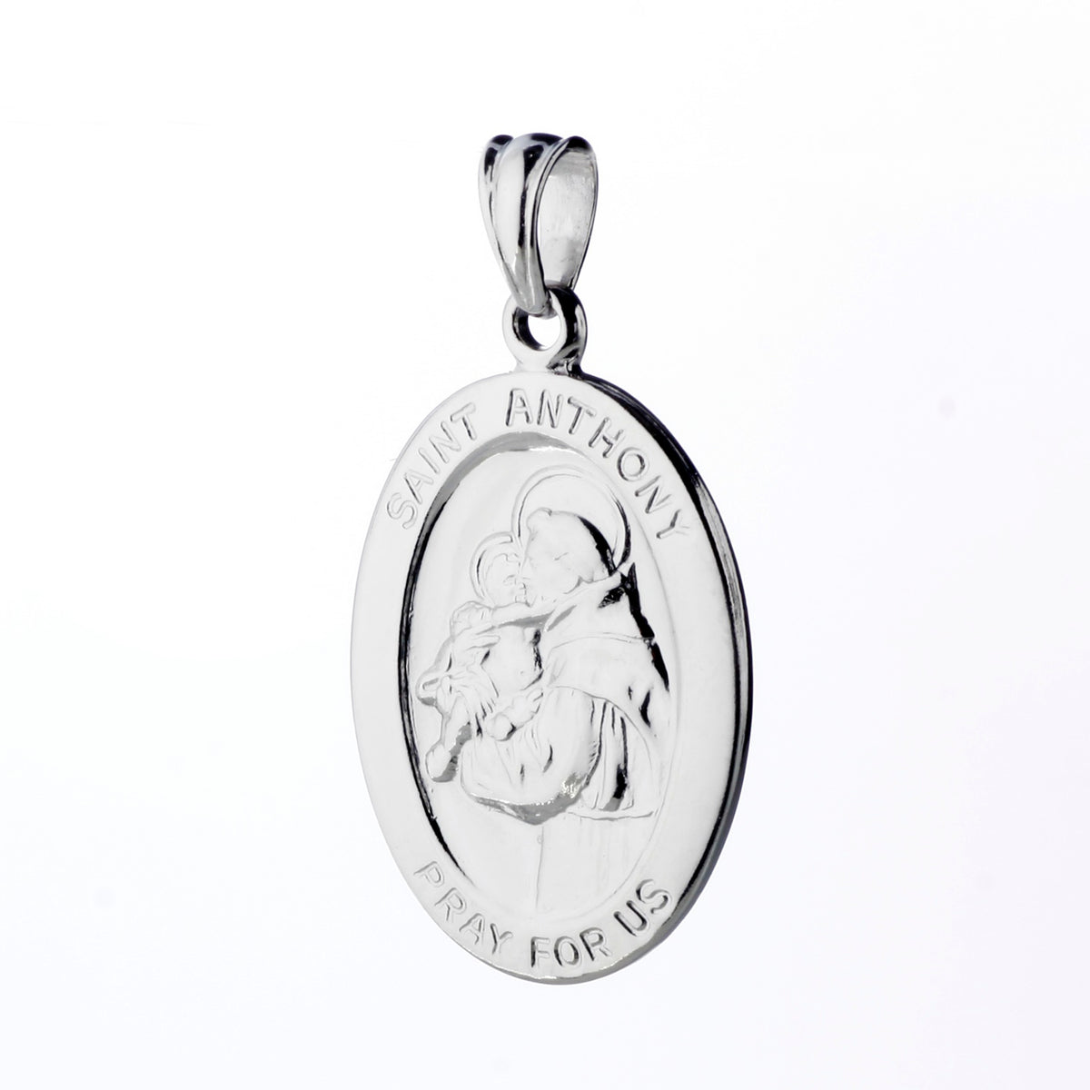 925 STERLING SILVER 20.0 MM. SAINT ANTHONY OVAL PENDANT F36336