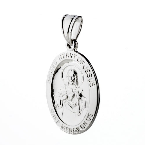 925 STERLING SILVER "HEART OF JESUS" OVAL PENDANT F36338