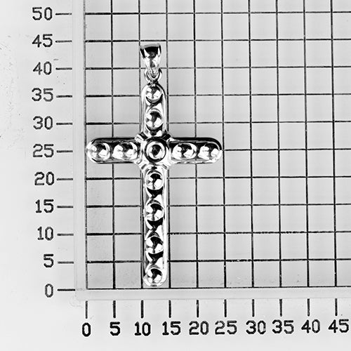 925 STERLING SILVER DOT CROSS PENDANT 40.0 MM. F36619