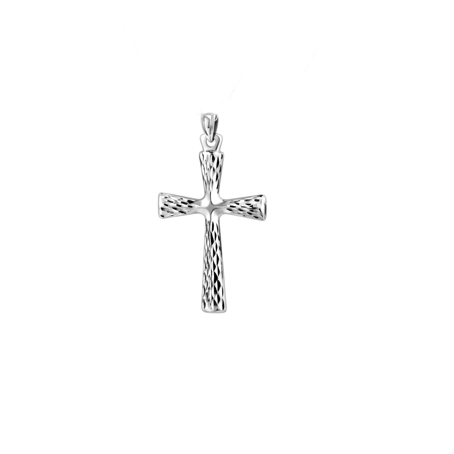 925 STERLING SILVER CLASSIC CROSS PENDANT WITH DIAMOND CUT 30.0 MM. F39451