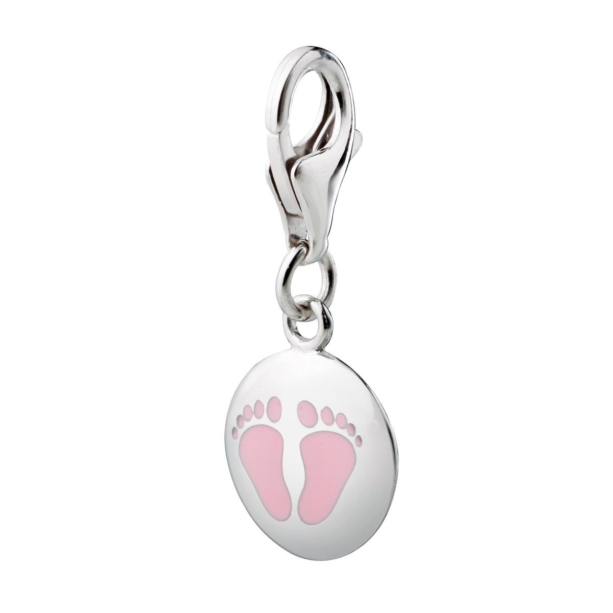 925 STERLING SILVER LITTLE BABY FOOTPRINTS ENAMEL CHARM F40186