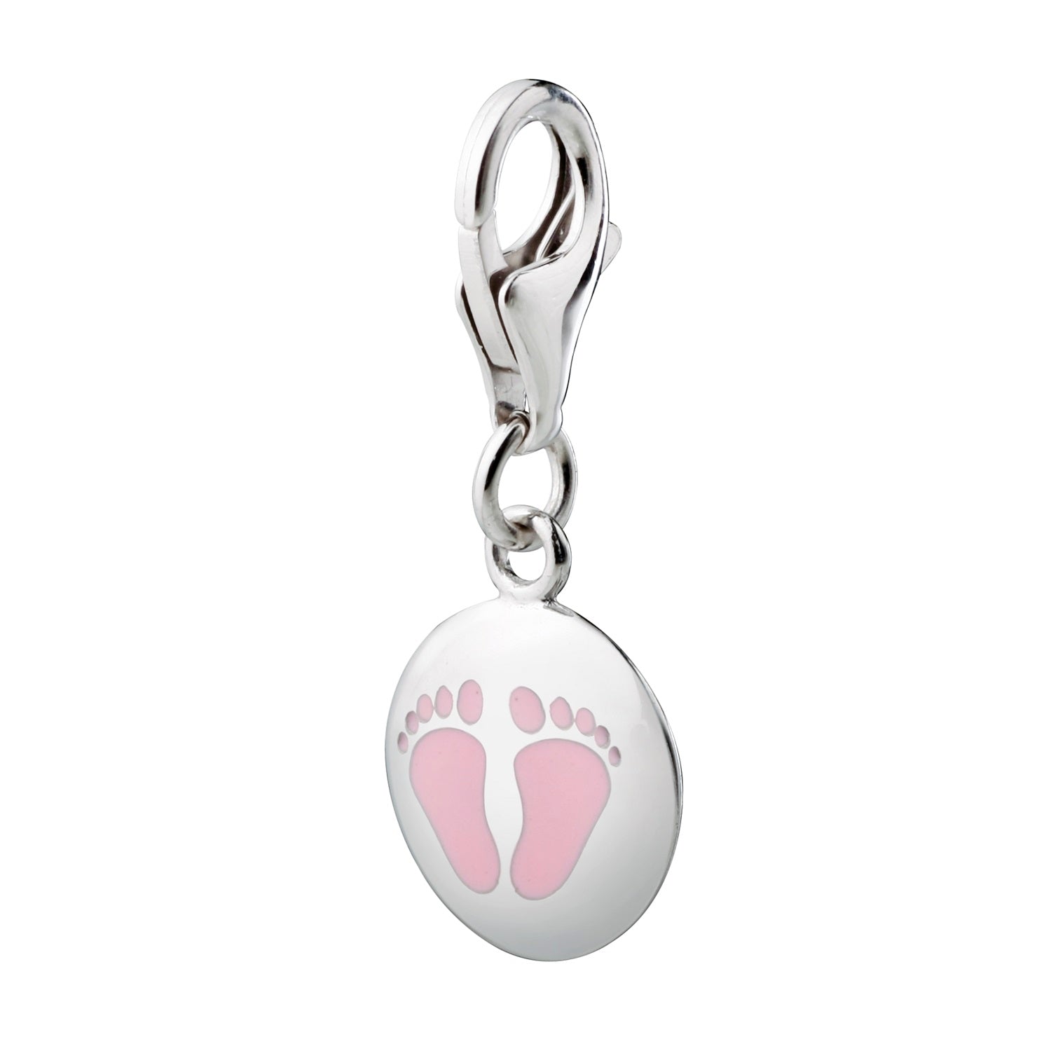 925 STERLING SILVER LITTLE BABY FOOTPRINTS ENAMEL CHARM F40186