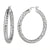 925 STERLING SILVER ROUND HOOP EARRINGS WITH DIAMOND CUT 35.0 MM F4162