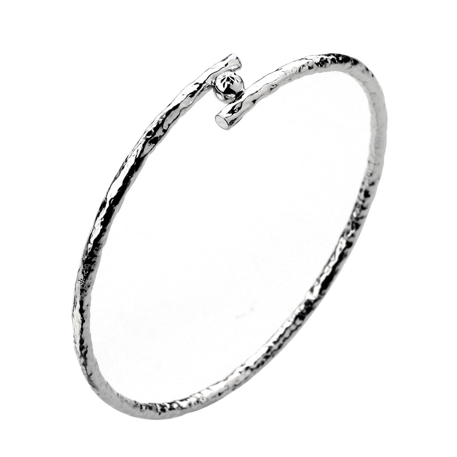 925 STERLING SILVER OVERLAP SLIP ON BANGLE F42262
