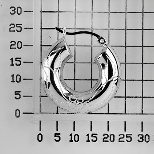 925 STERLING SILVER 20.0 MM. BOLD BACK TO BACK HOOP EARRINGS F43711