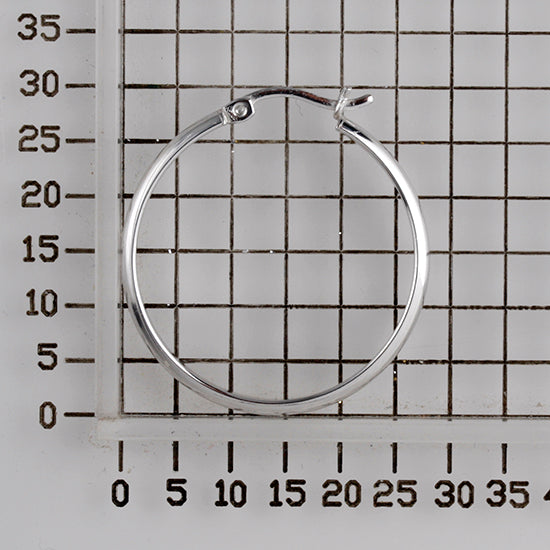 925 STERLING SILVER HALF ROUND 28.0 MM BASIC HOOPS F45232