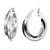 925 STERLING SILVER 25.0 MM. DOUBLE CROSSOVER SQUARE TUBE ROUND HOOP EARRINGS F46234