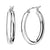 925 STERLING SILVER 25.0 MM. ROUND TUBE OVAL SHAPE HOOP EARRINGS F47172