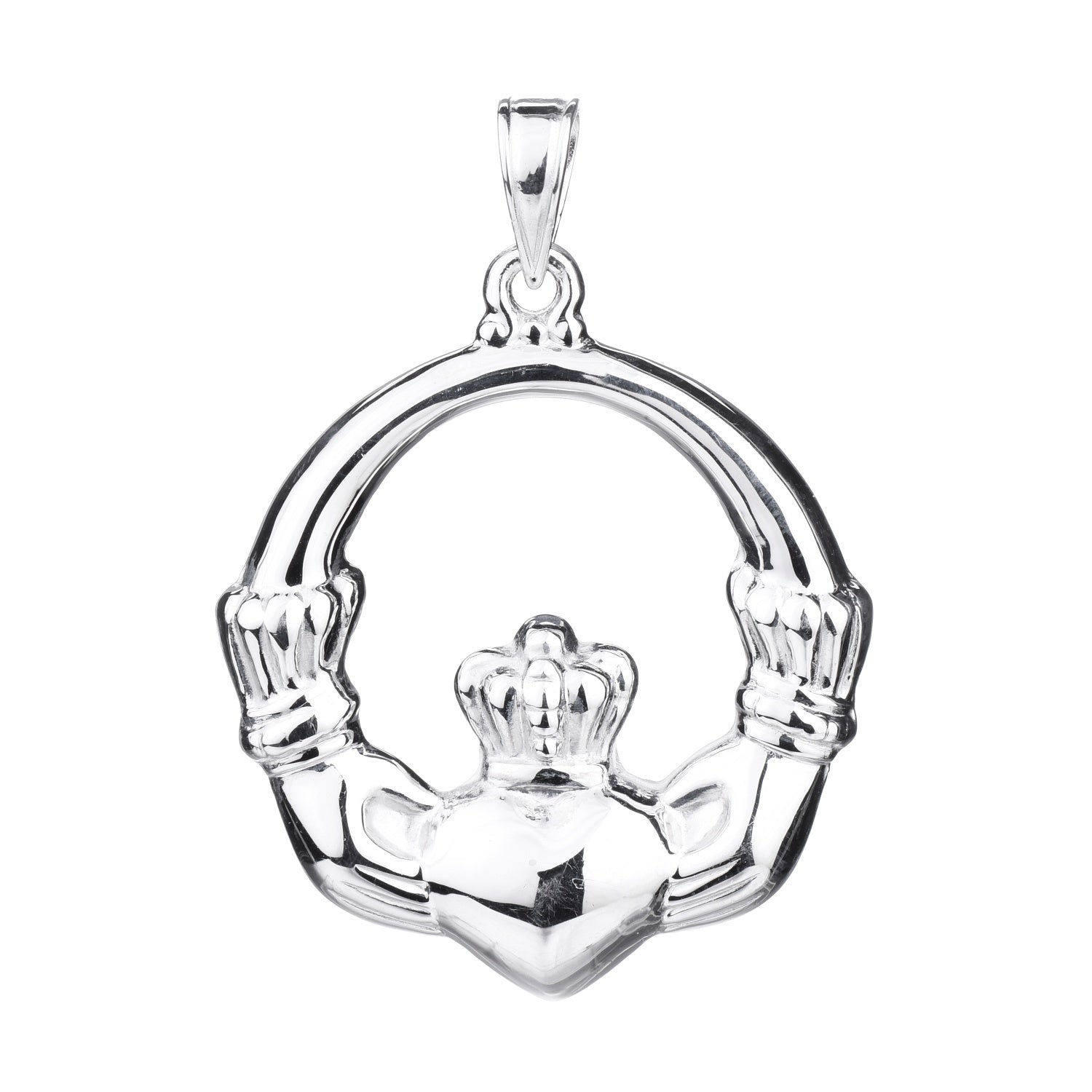 925 STERLING SILVER CLADDAGH PENDANT 25.0 MM F47430