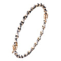 925 STERLING SILVER SPECIAL TWO TONE TWISTED ALL ROUND DIAMOND CUT HINGED BANGLE F47639