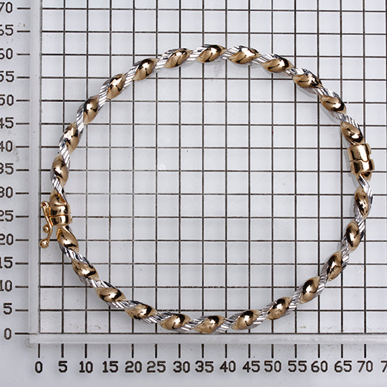 925 STERLING SILVER SPECIAL TWO TONE TWISTED ALL ROUND DIAMOND CUT HINGED BANGLE F47639