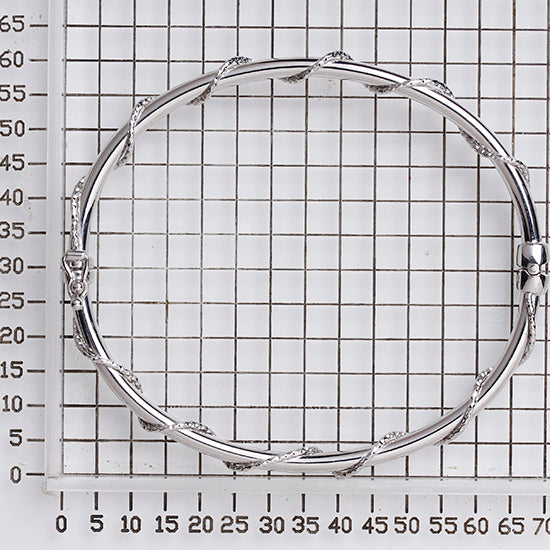 925 STERLING SILVER WRAPPED IN VINES HINGED BANGLE