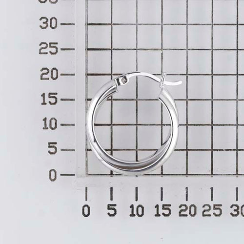 925 STERLING SILVER 20.0 MM. HALF ROUND TUBE OVAL HOOP EARRINGS F47967