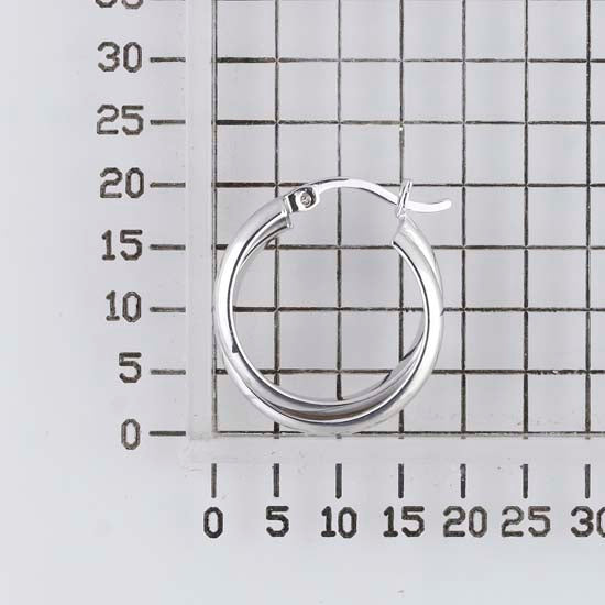 925 STERLING SILVER 20.0 MM. HALF ROUND TUBE OVAL HOOP EARRINGS F47967