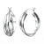 925 STERLING SILVER 25.0 MM. DOUBLE HALF ROUND TUBE HOOP EARRINGS F47968