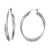 925 STERLING SILVER 30.0 MM. CROSSOVER DOUBLE ROUND HOOP EARRINGS F48011