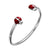 925 STERLING SILVER DOUBLE LADY BUGS END OPEN CUFF BANGLE