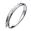 925 STERLING SILVER CLASSIC DIAMOND CUT PATTERN HINGED BANGLE F48854