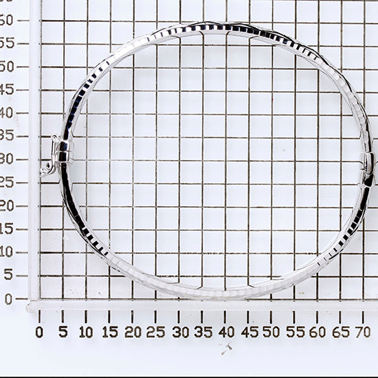 925 STERLING SILVER CLASSIC DIAMOND CUT PATTERN HINGED BANGLE