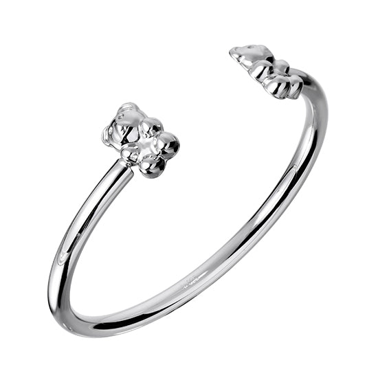 925 STERLING SILVER CUTE BEAR CUFF BANGLE