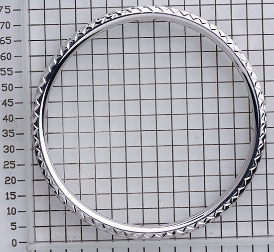 925 STERLING SILVER CLASSIC DIAMOND CUT ALL ROUND SLIP ON BANGLE