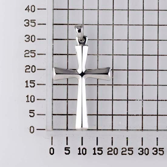 925 STERLING SILVER CLASSIC CROSS PENDANT 30.0 MM. F49696