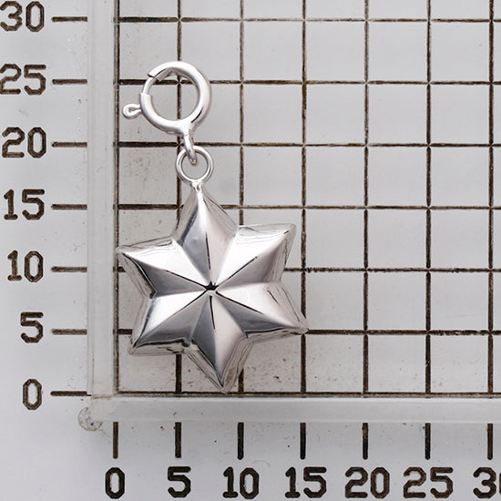 925 STERLING SILVER LIGHT WEIGHT SIX POINTED STAR CHARM F51477