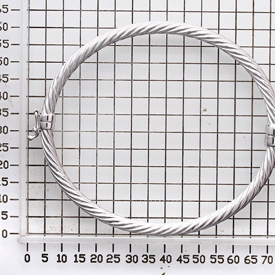 925 STERLING SILVER CLASSIC CORRUGATE HINGED BANGLE