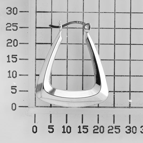 925 STERLING SILVER 25.0 MM. BACK TO BACK TRIANGLE HOOP EARRINGS F52047