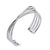 925 STERLING SILVER PLEATED STYLE OPEN CUFF BANGLE F52245