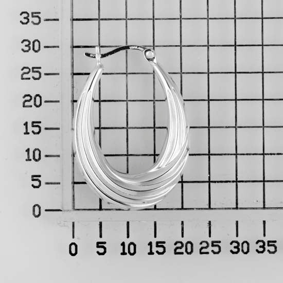 925 STERLING SILVER BACK TO BACK WAVER U SHAPE HOOP EARRINGS F52916