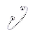 925 STERLING SILVER BALLS OPEN HINGED CUFF BANGLE