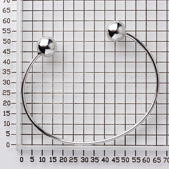 925 STERLING SILVER BALLS OPEN HINGED CUFF BANGLE