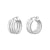 925 STERLING SILVER 25.0 MM. MINIMAL TRIPLE LINE TUBES HOOP EARRINGS F55815