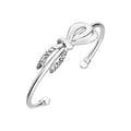925 STERLING SILVER RIBBON OPEN CUFF BANGLE F56243