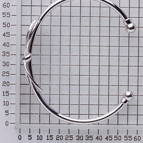 925 STERLING SILVER RIBBON OPEN CUFF BANGLE