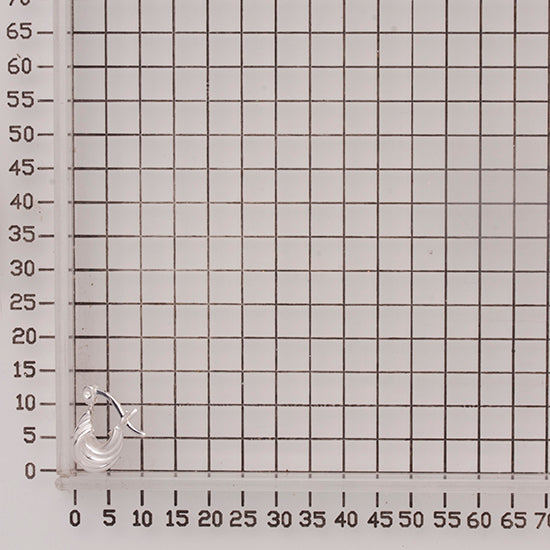 925 STERLING SILVER 10.0 MM. LINES IN LAYER HOOP EARRINGS F56598