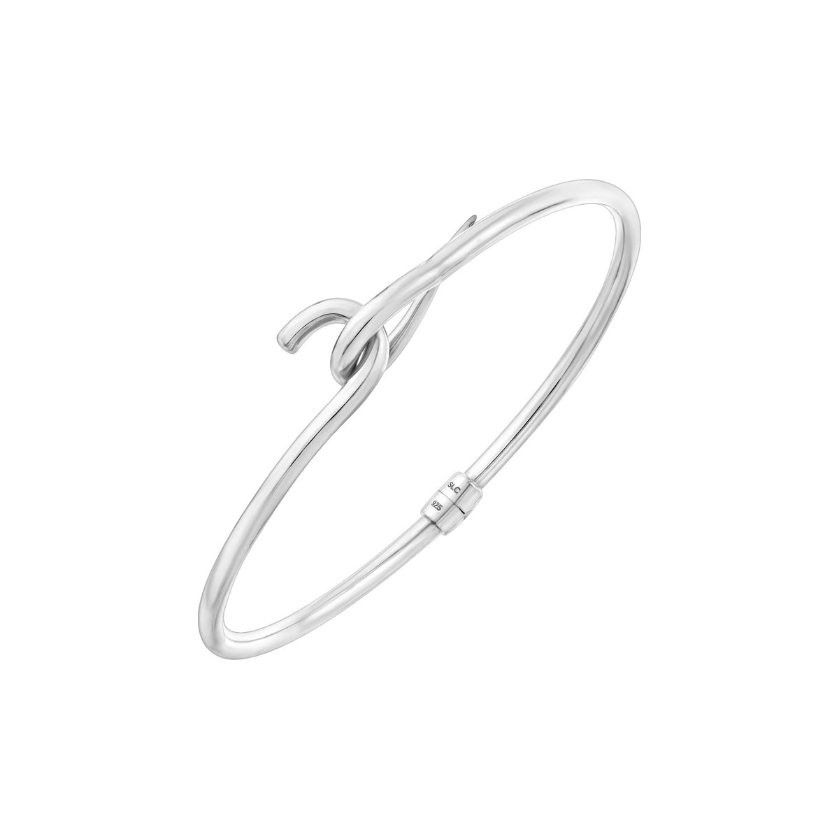 925 STERLING SILVER HOOK LOCK BANGLE F57384