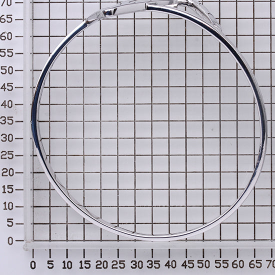 925 STERLING SILVER DOUBLE TRIANGLES SLIP ON BANGLE BRACELET